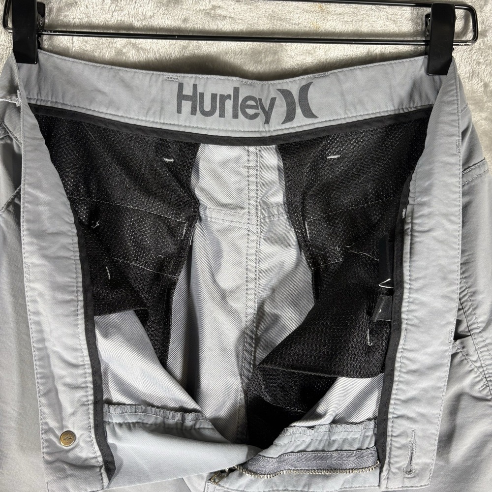 Hurley Nike DRI-FIT Mens Flat Front Shorts‎ Gray 36 Beach Coastal Athleisure - Picture 10 of 13